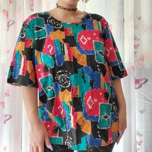 vtg funky print top! 🆒️